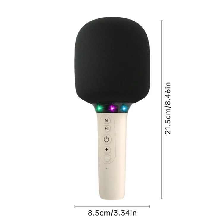 k39 Singing Handheld Microphone Speaker Wireless Bluetooth-compatible Children Karaoke Mic - White