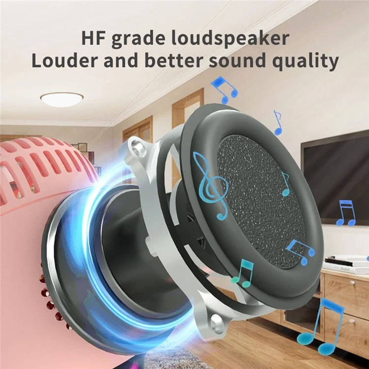 k39 Singing Handheld Microphone Speaker Wireless Bluetooth-compatible Children Karaoke Mic - White