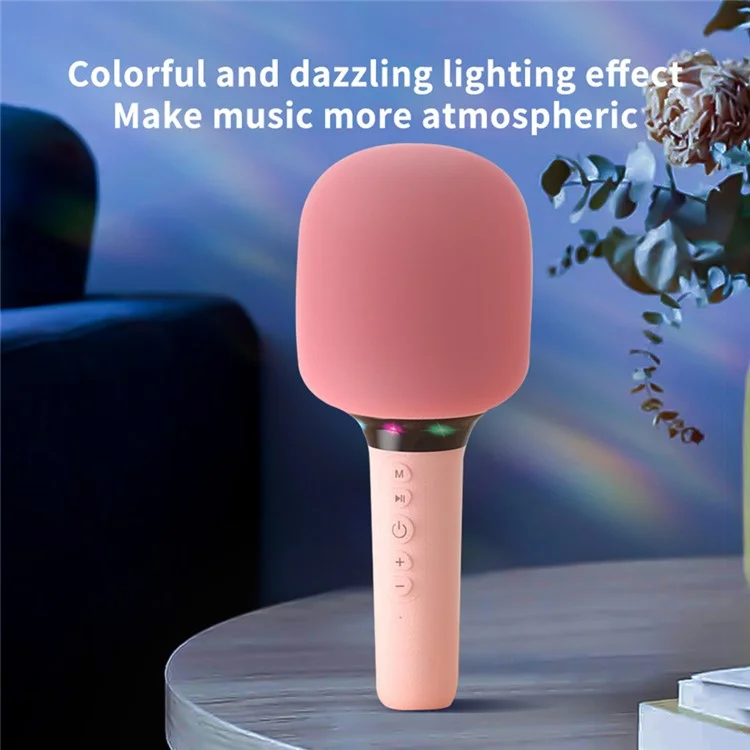 k39 Singing Handheld Microphone Speaker Wireless Bluetooth-compatible Children Karaoke Mic - White