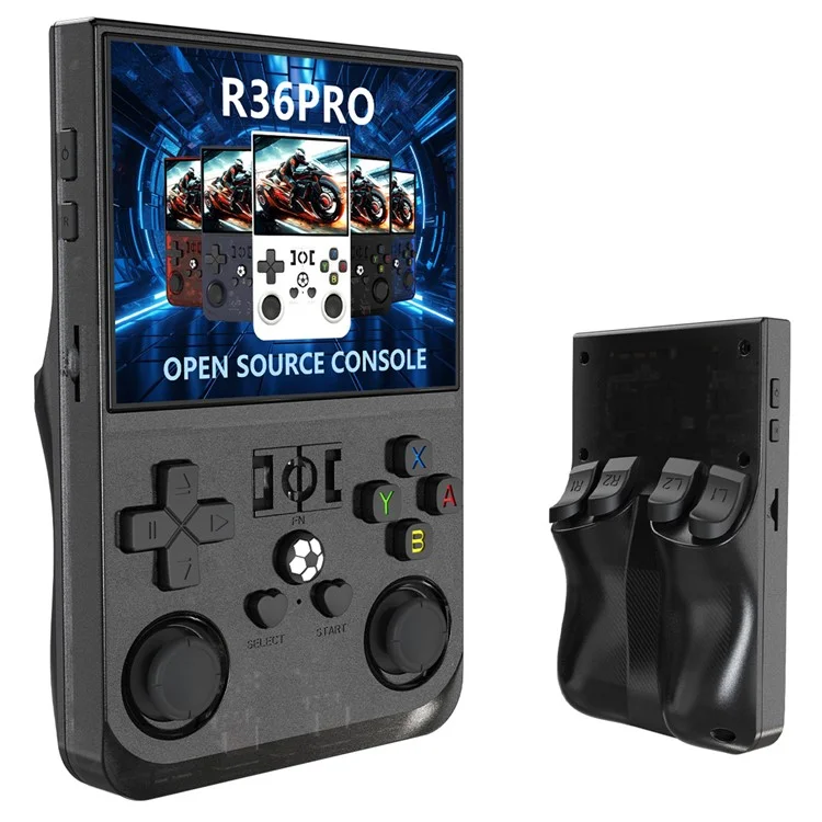 R36 Pro Open Source Handheld Game Console GBA Arcade Portable Game Machine with 128G Card - Black