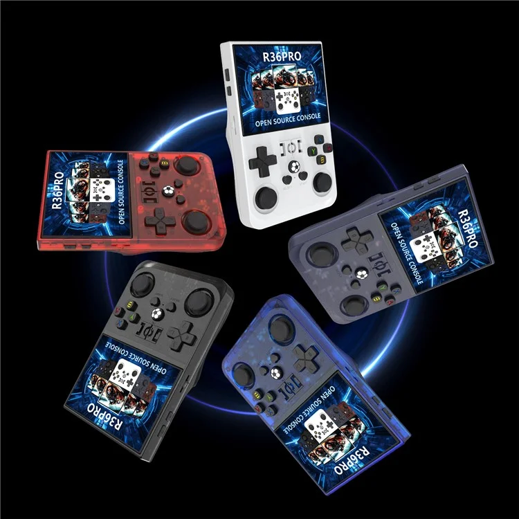 R36 Pro Open Source Handheld Game Console GBA Arcade Portable Game Machine with 128G Card - Black