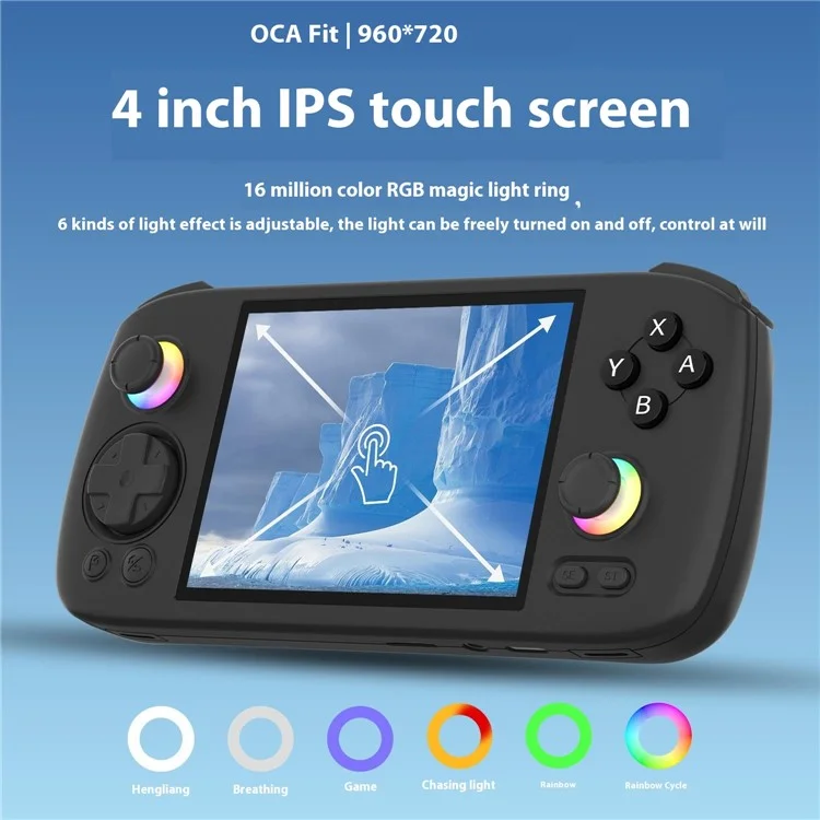 AMPOWN RG406H Console de Jogos Portátil Retrô de 4 polegadas com 128G para Android 13 - Preto