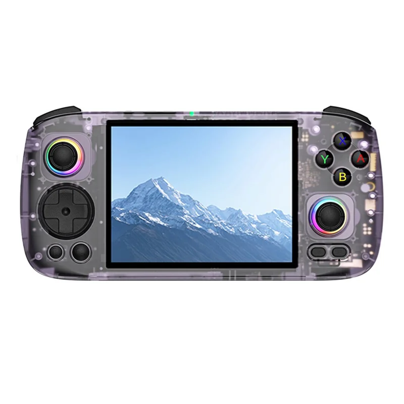 AMPOWN RG406H 4 inch Display 128G Handheld Game Console for Android 13 Retro Portable Game Device - Transparent Purple
