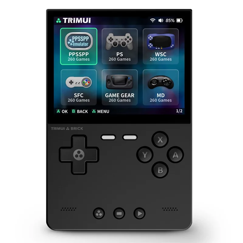 AMPOWN TRIMUI BRICK Handheld Game Console 3.2 inch IPS Screen Open Source Arcade Retro Game Device - Black