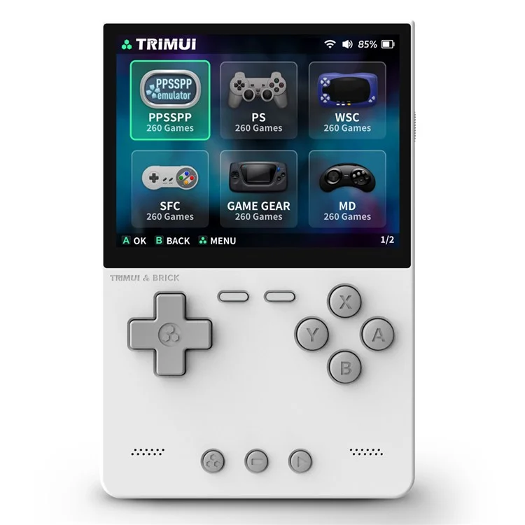 AMPOWN TRIMUI BRICK Handheld Game Console 3.2 inch IPS Screen Open Source Arcade Retro Game Device - White