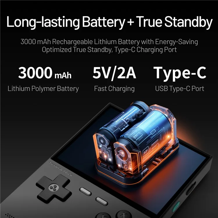 AMPOWN TRIMUI BRICK Handheld Game Console 3.2 inch IPS Screen Open Source Arcade Retro Game Device - White