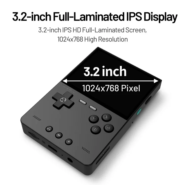 AMPOWN TRIMUI BRICK Handheld Game Console 3.2 inch IPS Screen Open Source Arcade Retro Game Device - White