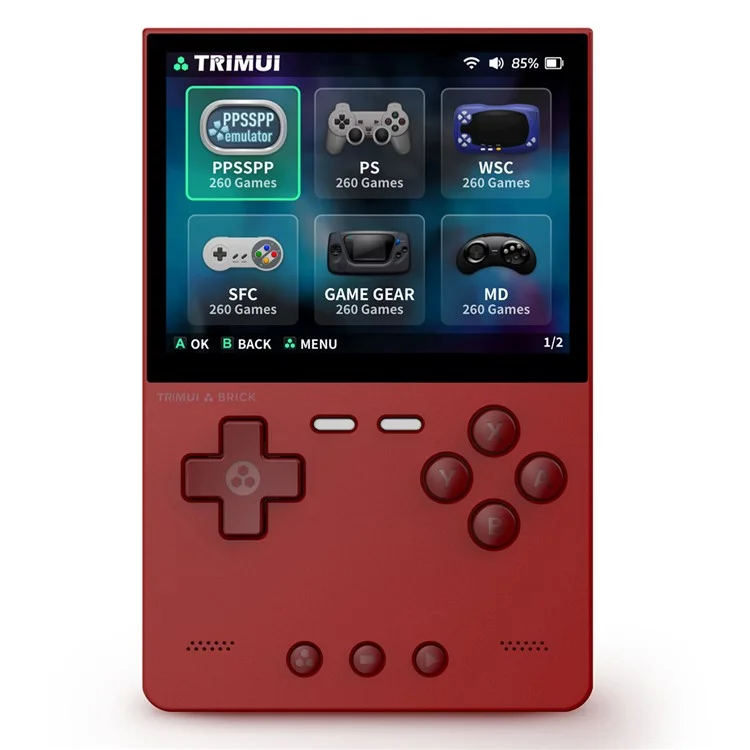 AMPOWN TRIMUI BRICK Handheld Spielekonsole 3,2 Zoll IPS-Bildschirm Open Source Arcade Retro-Spielgerät - Rot