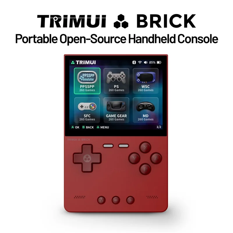 TRIMUI BRICK 128G Handheld Game Console 3.2 inch IPS Screen Open Source Arcade Retro Game Device - Red