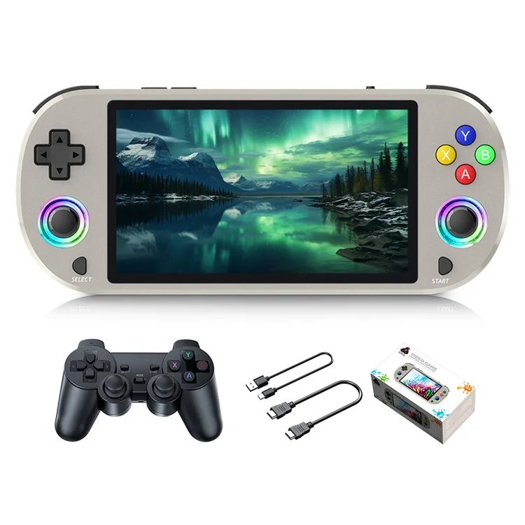 AMPOWN M22 Handheld Game Console Retro HD 5 inch Display Portable Game Device with 2 Controllers - Grey