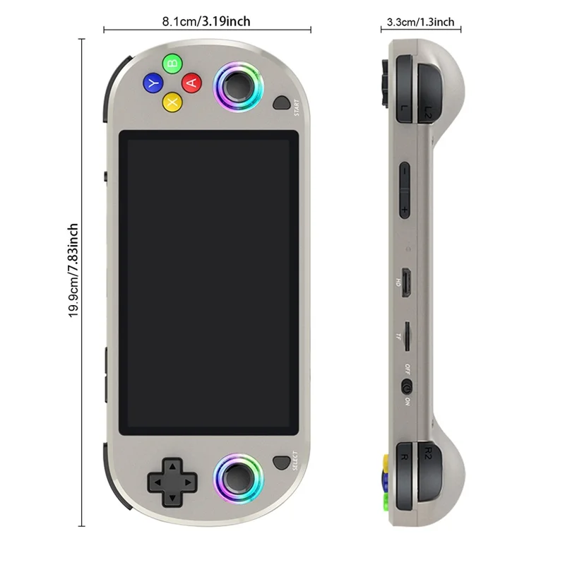 AMPOWN M22 Handheld Game Console Retro HD 5 inch Display Portable Game Device with 2 Controllers - Grey