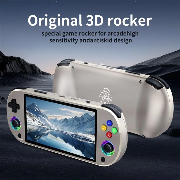 AMPOWN M22 Handheld Game Console Retro HD 5 inch Display Portable Game Device with 2 Controllers - Grey