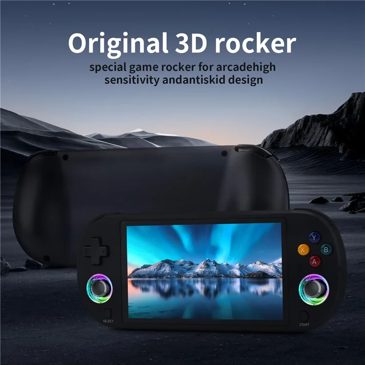AMPOWN M22 Handheld Game Console Retro HD 5 inch Display Portable Game Device with 2 Controllers - Grey