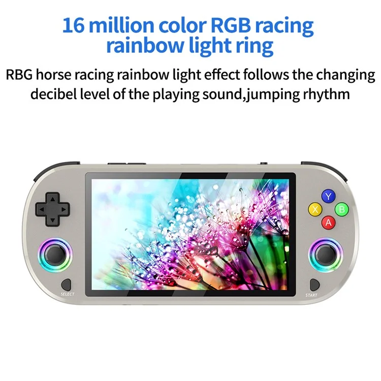 AMPOWN M22 Handheld Game Console Retro HD 5 inch Display Portable Game Device with 2 Controllers - Grey