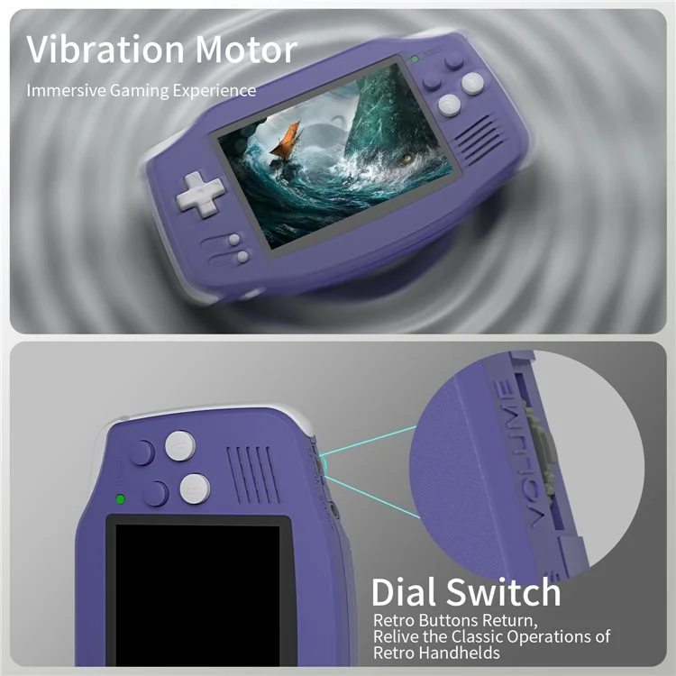 AMPOWN RG 34XX 3,4 Zoll IPS-Bildschirm Linux-System Retro-Handheld-Spielekonsole mit 32G TF-Karte - Blau