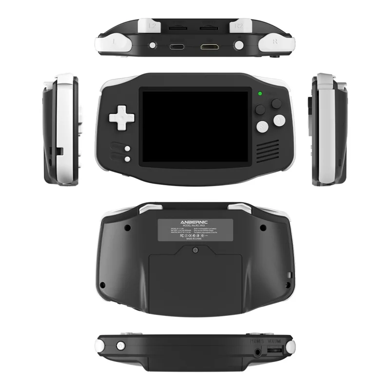 ANBERNIC RG 34XX 3.4 Inch IPS Screen Linux System Retro Handheld Gaming Console with 32G + 256G TF Card - Black
