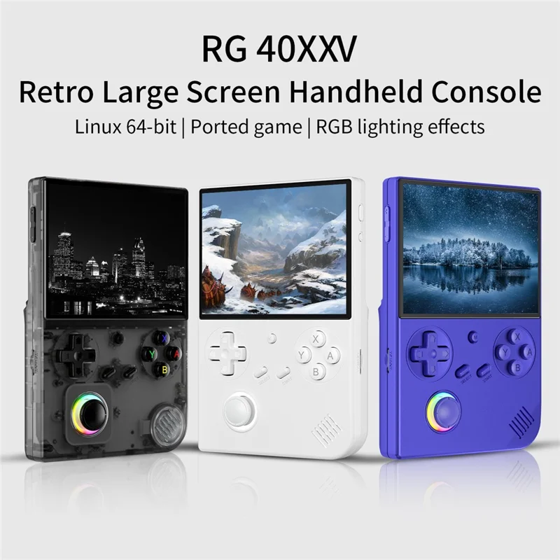 ANBERNIC RG40XXV 4 Inch IPS Screen Bluetooth-compatible WiFi Handheld Game Console for HD TV ( with 32G TF Card ) - White