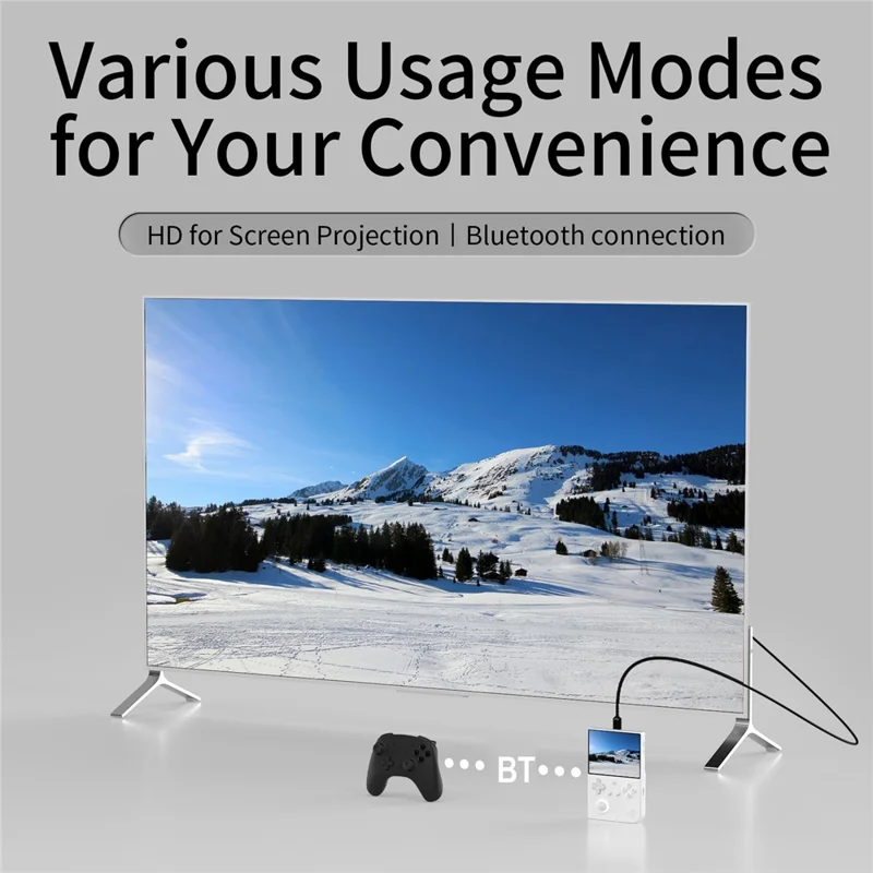 ANBERNIC RG40XXV 4 Inch IPS Screen Bluetooth-compatible WiFi Handheld Game Console for HD TV ( with 32G TF Card ) - White