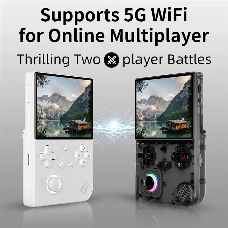 ANBERNIC RG40XXV 4 Inch IPS Screen Bluetooth-compatible WiFi Handheld Game Console for HD TV ( with 32G TF Card ) - White