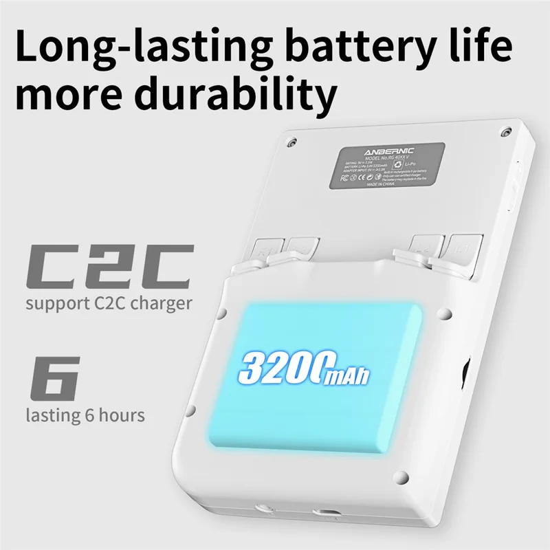 ANBERNIC RG40XXV 4 Inch IPS Screen Bluetooth-compatible WiFi Handheld Game Console for HD TV ( with 32G TF Card ) - White