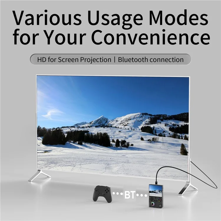 ANBERNIC RG40XXV 4-Zoll-IPS-Bildschirm Bluetooth / WLAN-Handheld-Spielekonsole für HD-Fernseher (mit 32 GB + 64 GB SD-Karte) - Schwarz