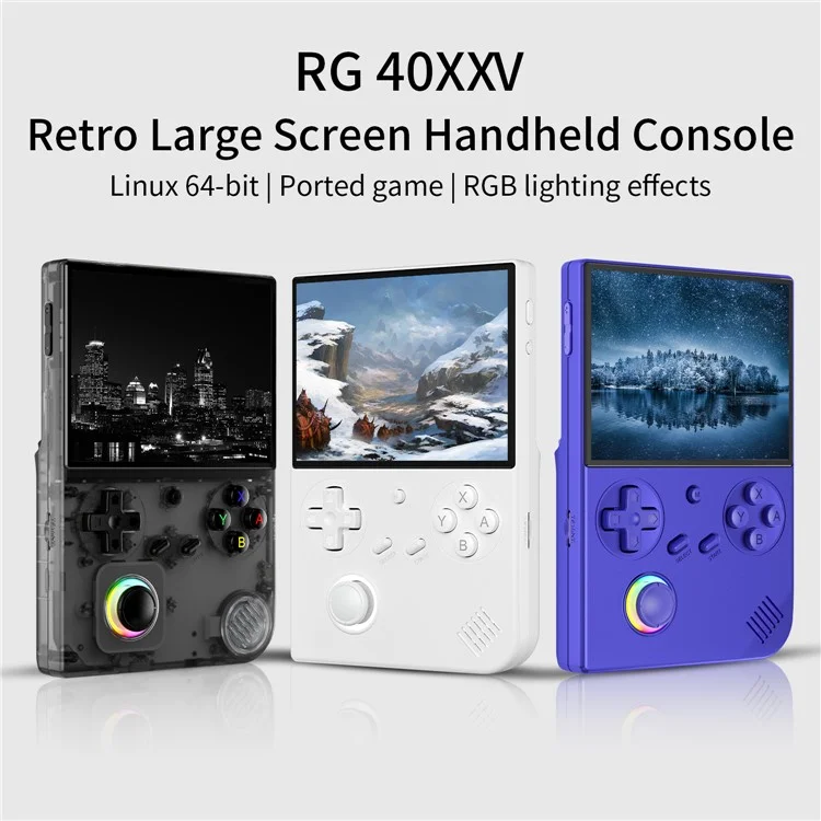 Console portatile per giochi ANBERNIC RG40XXV con schermo IPS da 4 pollici, Bluetooth e WiFi per TV HD (con scheda TF da 32G + 128G) - Bianco