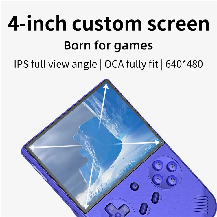 ANBERNIC RG40XXV 4 Inch IPS Screen Bluetooth-compatible  /  WiFi Handheld Game Console for HD TV ( with 32G + 128G TF Card ) - Blue