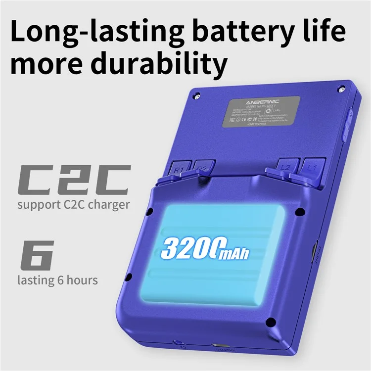 ANBERNIC RG40XXV 4 Inch IPS Screen Bluetooth-compatible  /  WiFi Handheld Game Console for HD TV ( with 32G + 128G TF Card ) - Blue