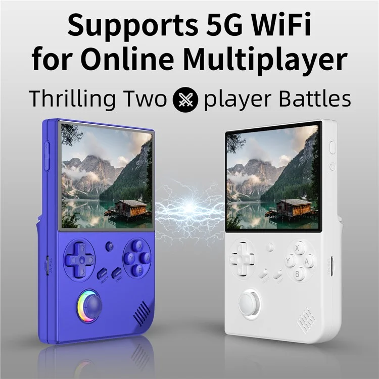 ANBERNIC RG40XXV 4 Inch IPS Screen Bluetooth-compatible  /  WiFi Handheld Game Console for HD TV ( with 32G + 128G TF Card ) - Blue