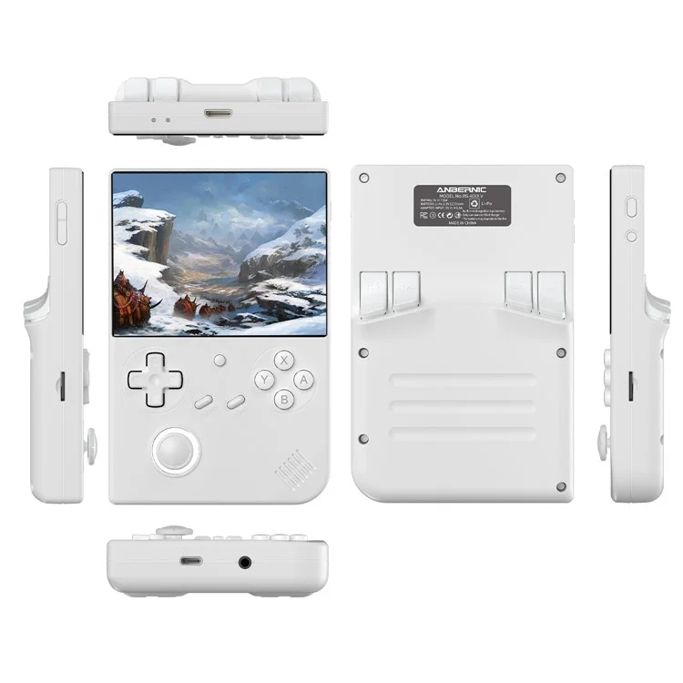 ANBERNIC RG40XXV Console da gioco portatile con schermo IPS da 4 pollici, Bluetooth e WiFi per TV HD (con scheda TF da 32G + 256G) - Bianco