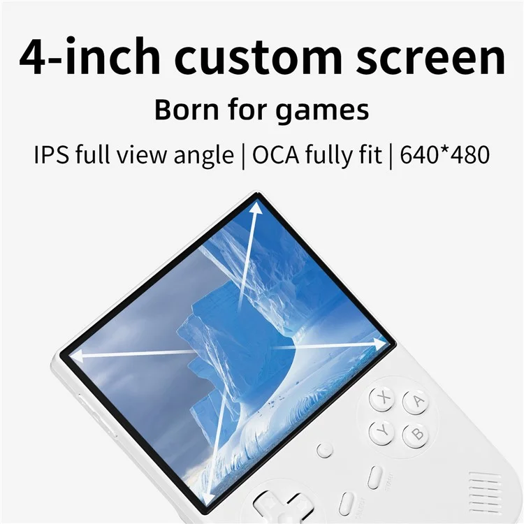 ANBERNIC RG40XXV Console da gioco portatile con schermo IPS da 4 pollici, Bluetooth e WiFi per TV HD (con scheda TF da 32G + 256G) - Bianco