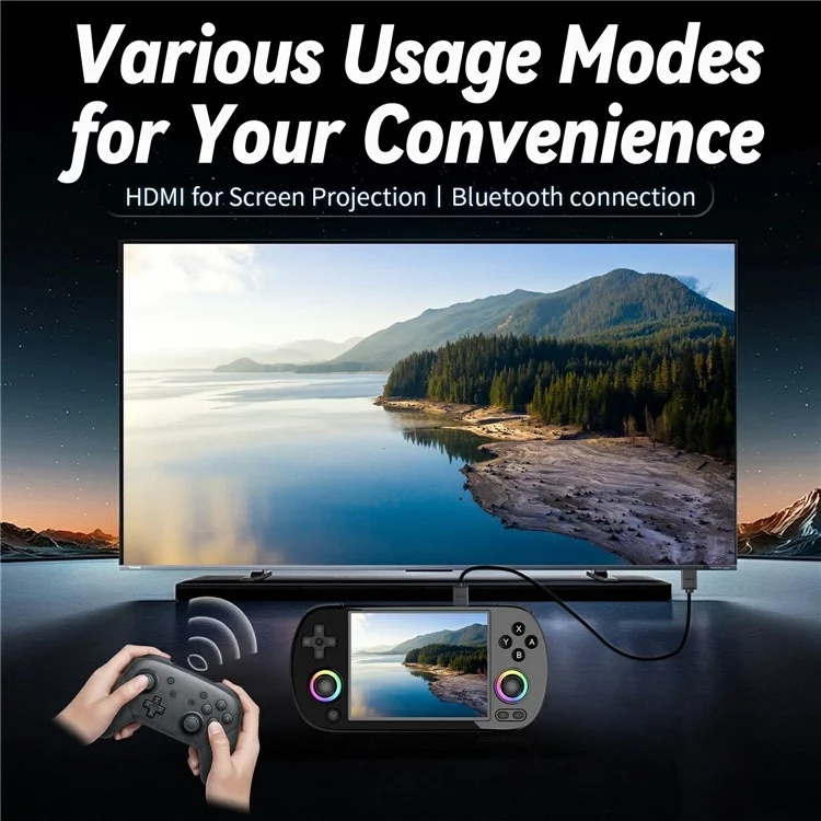 AMPOWN RG40XXH 32G Handheld Game Console 4 Inch Screen WIFI Controller HD TV Connection Gaming Machine - Black