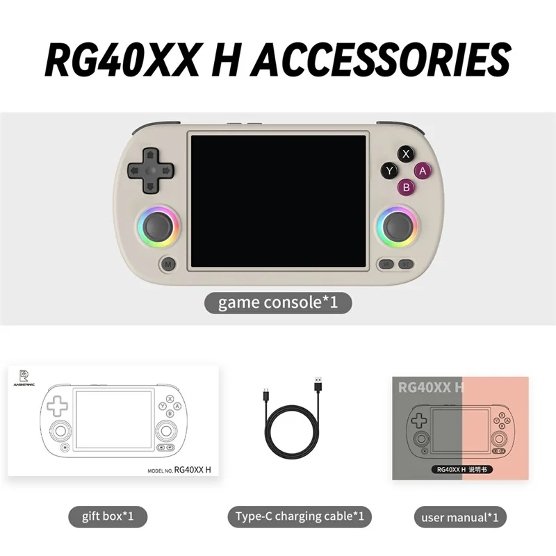 AMPOWN RG40XXH 32G Handheld Game Console 4 Inch Screen WIFI Controller HD TV Connection Gaming Machine - Grey