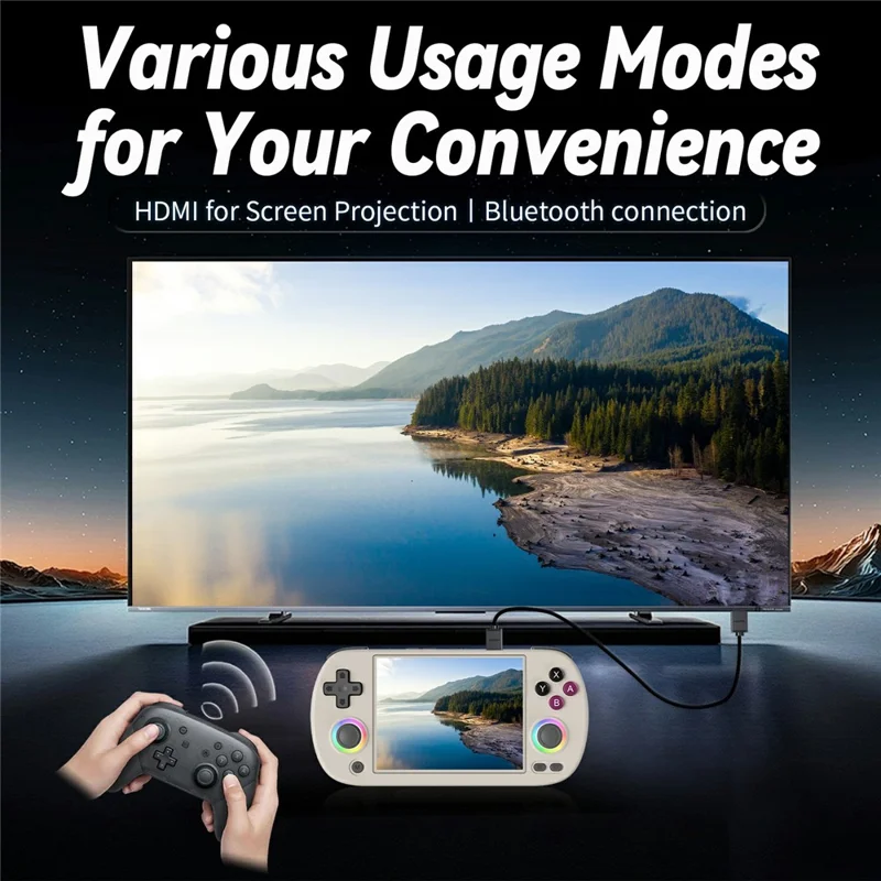 AMPOWN RG40XXH 32G Handheld Game Console 4 Inch Screen WIFI Controller HD TV Connection Gaming Machine - Grey