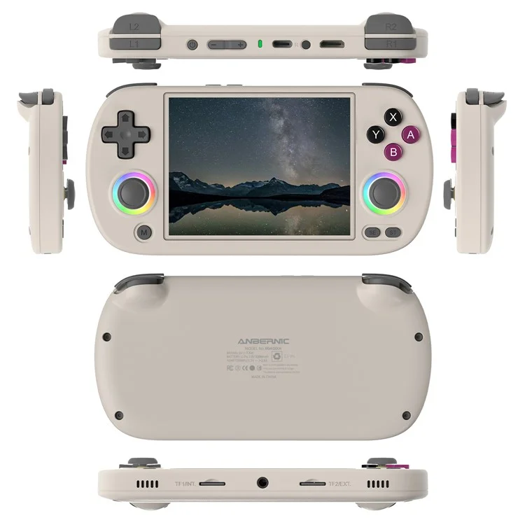 ANBERNIC RG40XXH tragbare Spielekonsole für HD-Fernseher mit Wireless-Controller mit 32G + 64G TF-Karte - Grau
