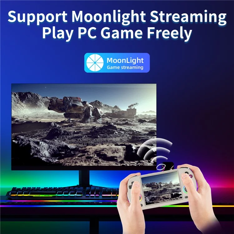ANBERNIC RG40XXH tragbare Spielekonsole für HD-Fernseher mit Wireless-Controller mit 32G + 64G TF-Karte - Grau