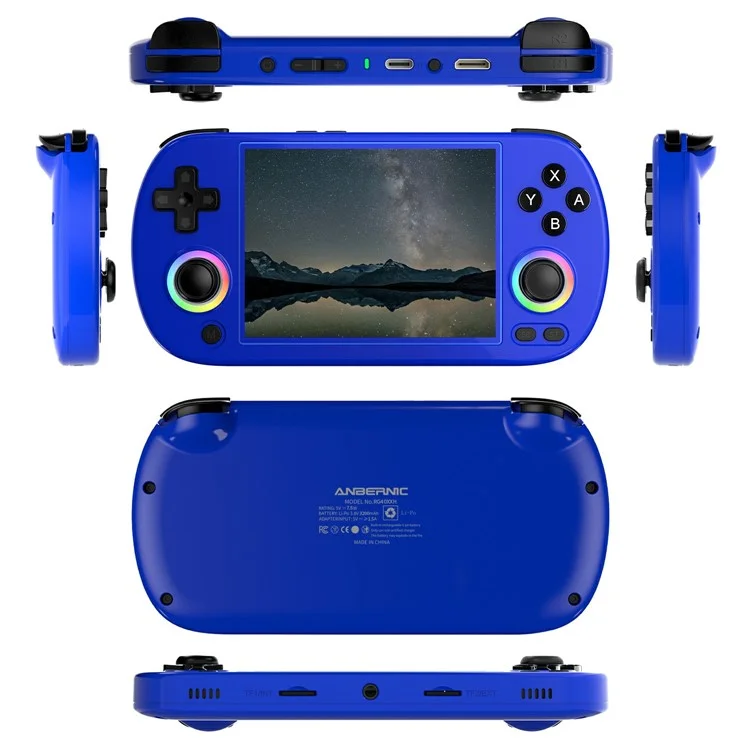 ANBERNIC RG40XXH Handheld Game Console for HD TV Wireless Controller with 32G + 128G TF Card - Blue