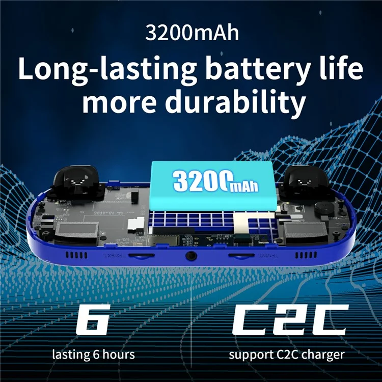 ANBERNIC RG40XXH Handheld Game Console for HD TV Wireless Controller with 32G + 128G TF Card - Blue