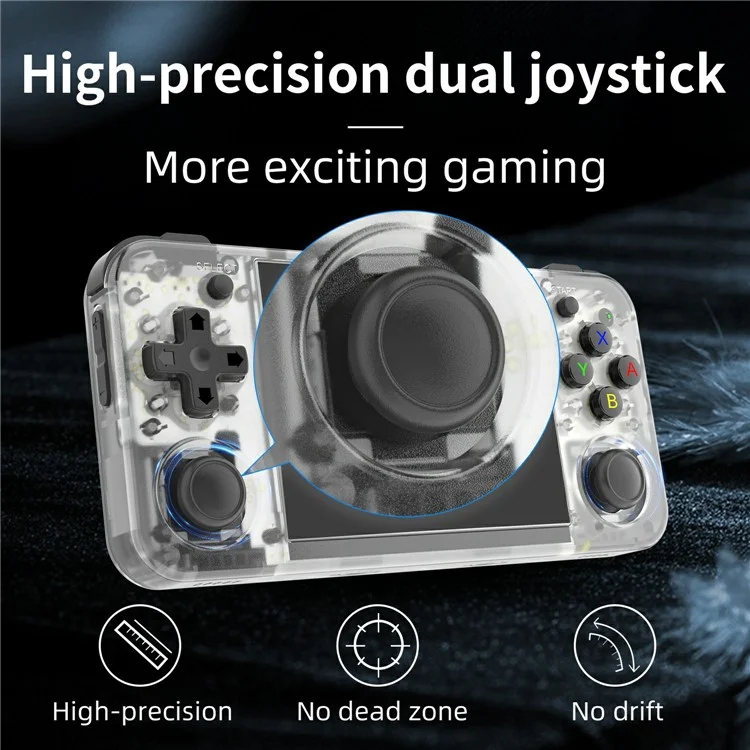 Console da gioco portatile AMPOWN RG35XXH 32G + 256G Retro Arcade Open Source WiFi Bluetooth - Bianco trasparente