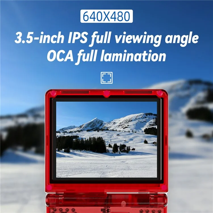 AMPOWN RG35XXSP 32G + 64G Console de jogos portátil retrô dobrável com Wi-Fi e Bluetooth - Vermelho Transparente