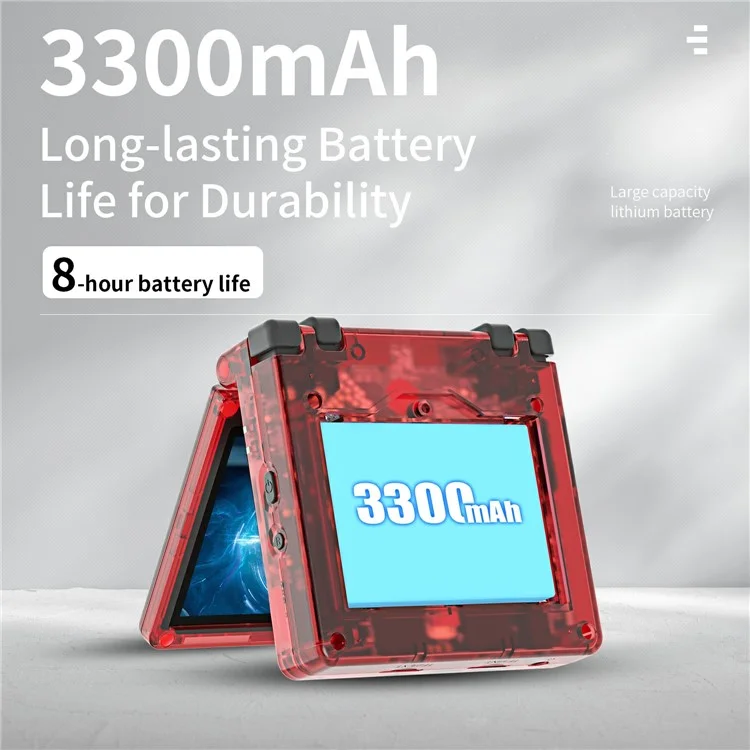 AMPOWN RG35XXSP 32G + 64G Console de jogos portátil retrô dobrável com Wi-Fi e Bluetooth - Vermelho Transparente
