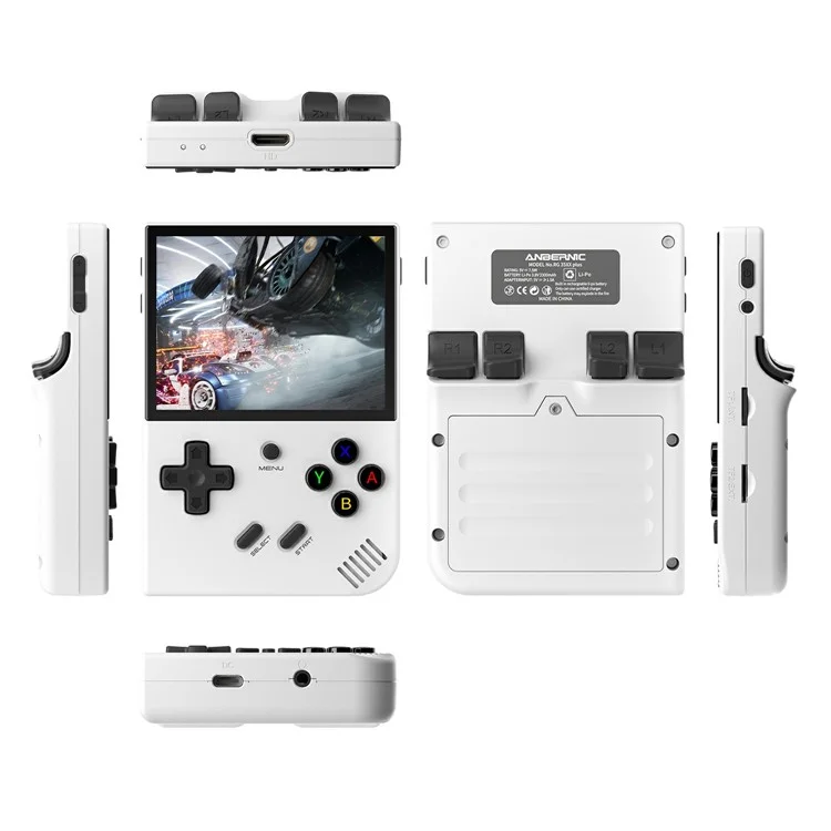 ANBERNIC RG35XX PLUS Console portatile da gioco con schermo IPS da 3,5 pollici Retro Arcade Controller con scheda TF da 32G - Bianco