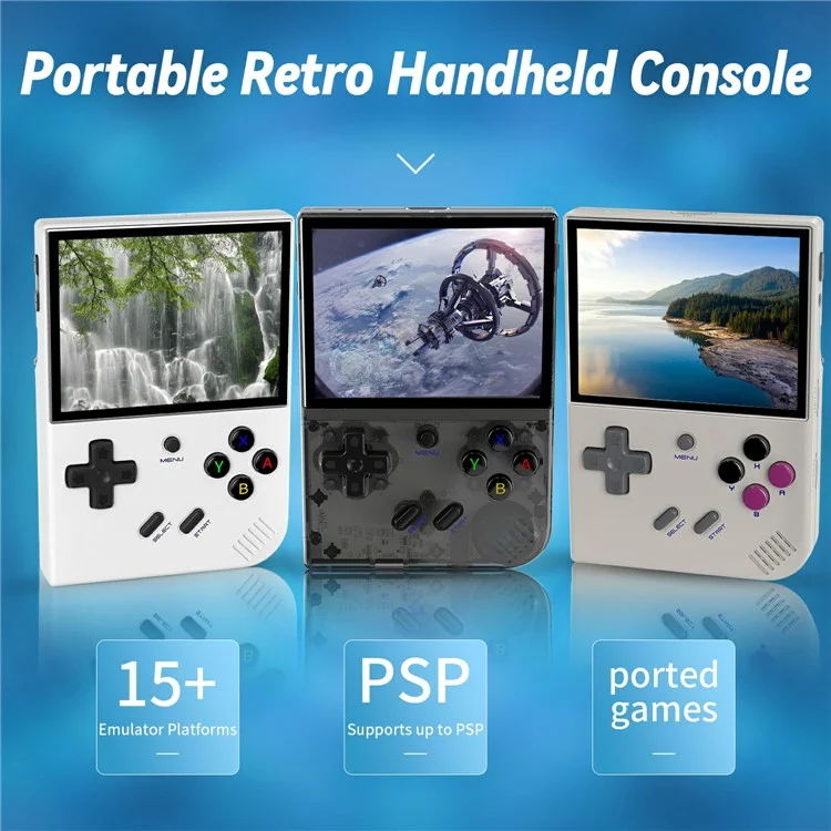 ANBERNIC RG35XX PLUS Console portatile da gioco con schermo IPS da 3,5 pollici Retro Arcade Controller con scheda TF da 32G - Bianco