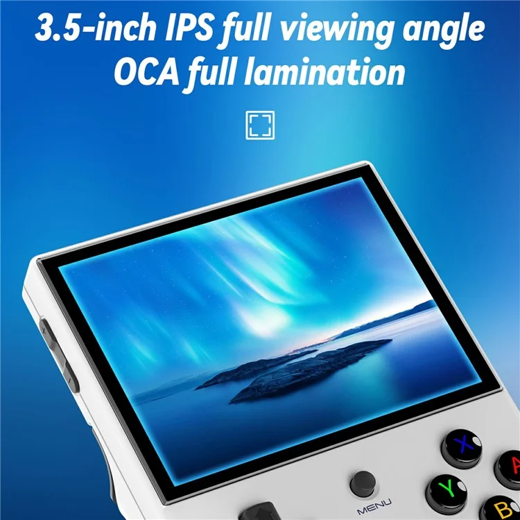 ANBERNIC RG35XX PLUS Console portatile da gioco con schermo IPS da 3,5 pollici Retro Arcade Controller con scheda TF da 32G - Bianco