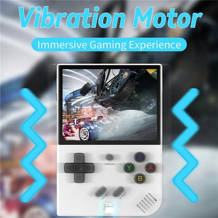 Console de jeu portable rétro Anbernic RG35XX PLUS avec écran IPS de 3,5 pouces, contrôleur d'arcade et carte TF de 32 Go + 64 Go - Blanc