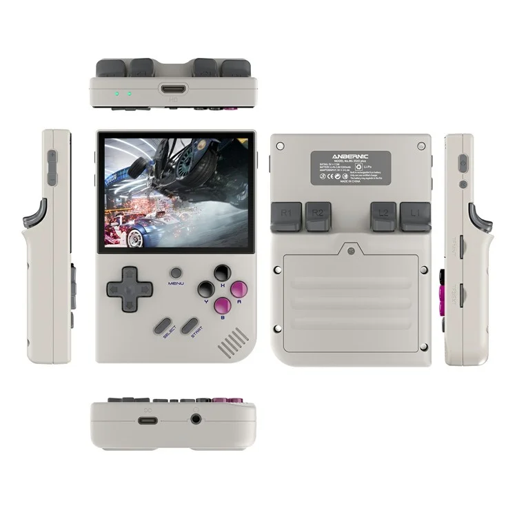 ANBERNIC RG35XX PLUS 3.5 Inch IPS Screen Handheld Game Console Retro Arcade Controller with 32G + 64G TF Card - Grey