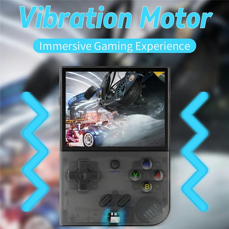 ANBERNIC RG35XX PLUS 3.5 Inch IPS Screen Handheld Game Console Retro Arcade Controller with 32G + 128G TF Card - Transparent Black