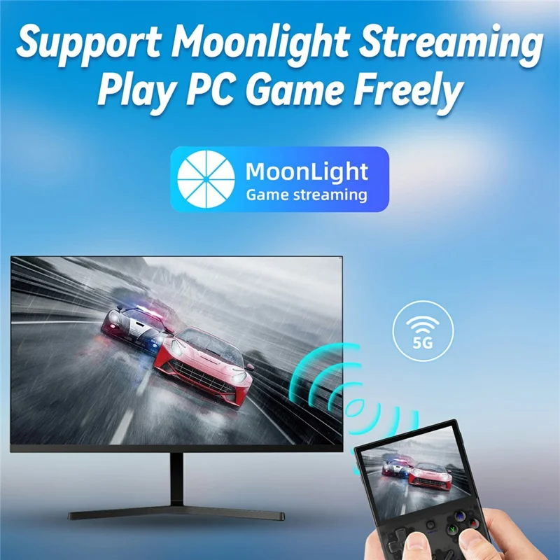 ANBERNIC RG35XX PLUS 3.5 Inch IPS Screen Handheld Game Console Retro Arcade Controller with 32G + 128G TF Card - Transparent Black