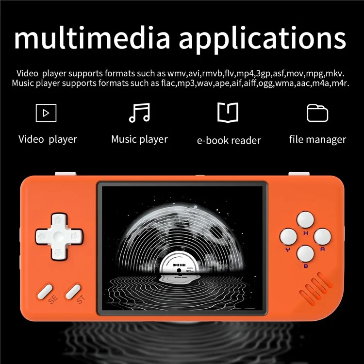 AMPOWN RG28XX 32G + 64G Handheld Retro Arcade Game Console Portable Nostalgic Gaming Machine - Orange