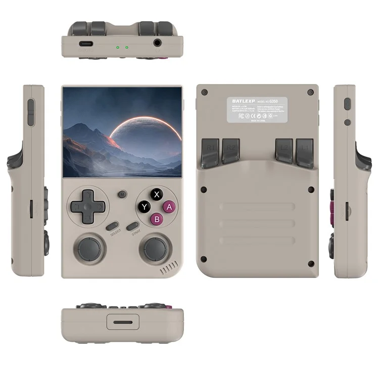 ANBERNIC G350 128GB Tragbare Spielkonsole WiFi Multiplayer-Spielgerät mit Unterstützung für kabelgebundenen Controller - Grau